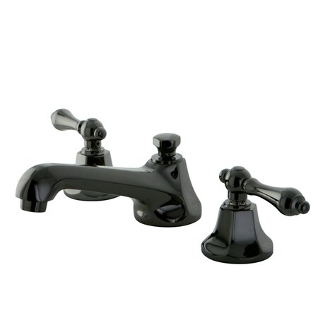 Kingston Brass NS4460AL 8" Widespread Bathroom Faucet, Black Stainless Steel NS4460AL
